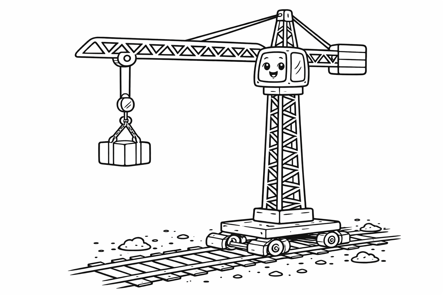 Kritzelio baukran Ausmalbild