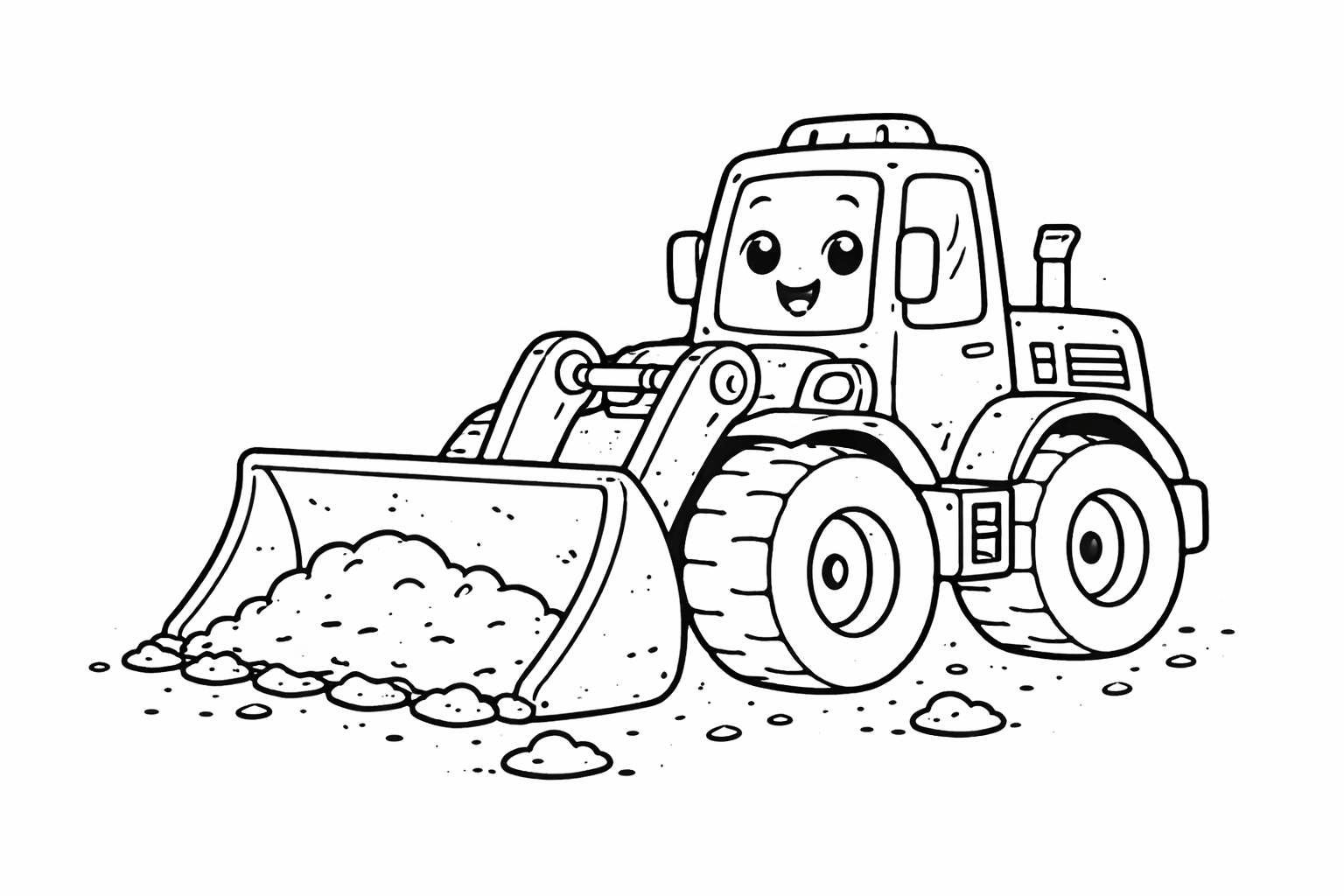 Kritzelio radlader Ausmalbild